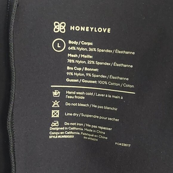 Honeylove Shapewear Thong Bodysuit Black Cami LARGE V Neck Like New - Picture 8 of 11